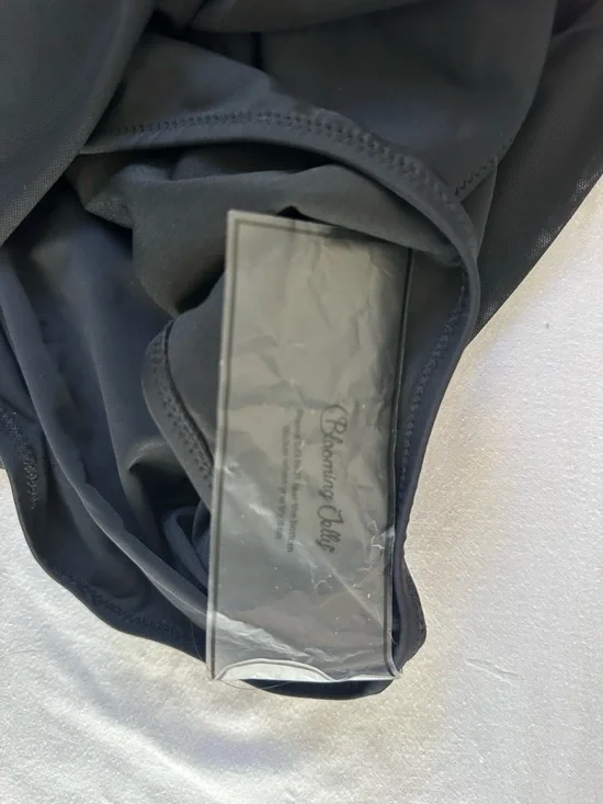 Blooming Jelly Black One Piece Swimsuit L NWT Ruched Tummy Control Skirted - Picture 13 of 15